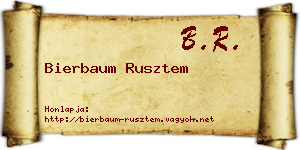 Bierbaum Rusztem névjegykártya
